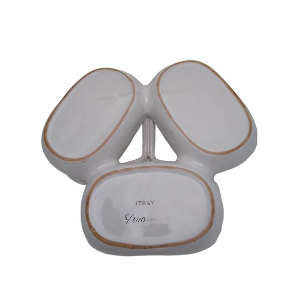 Italian Pottery Fruit Pattern Divided Serving Dish - Picture 4 of 6